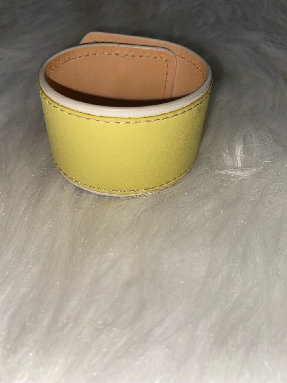 Coach Yellow Leather Turnlock Cuff Bracelet - Picture 3 of 3